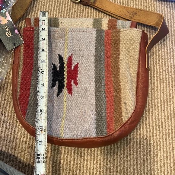 NWT ANTHRO x RAJ kilim leather crossbody - Picture 10 of 11